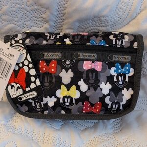 LeSportsac Kids Minnie Mouse Black Bow Print Pouch